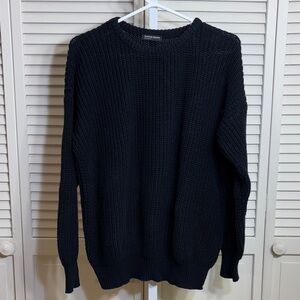 American Apparel Black Y2K Knit Fisherman's Sweater Large